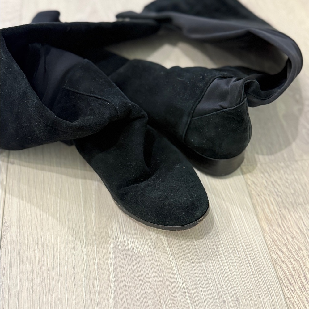 RAYE Black Suede Over the Knee Boots